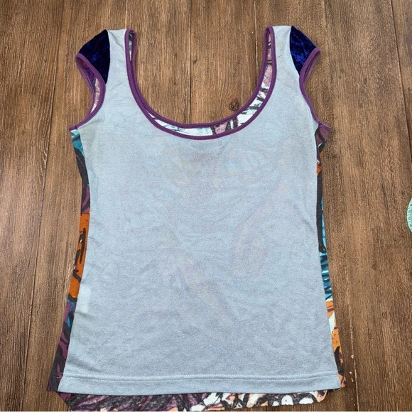 Custo Barcelona Y2K 90s Purple Fitted Graphic Tee S/M Velvet short sleeve RARE - Picture 8 of 10